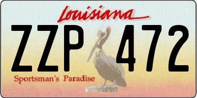 LA license plate ZZP472