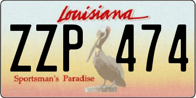 LA license plate ZZP474