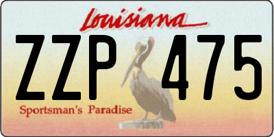 LA license plate ZZP475