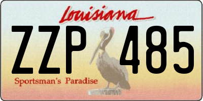 LA license plate ZZP485