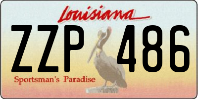 LA license plate ZZP486