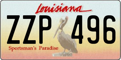 LA license plate ZZP496