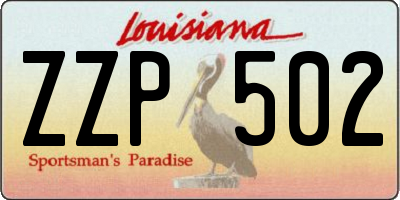 LA license plate ZZP502