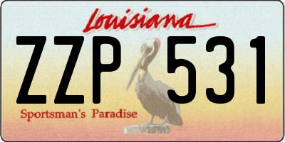 LA license plate ZZP531