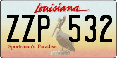 LA license plate ZZP532