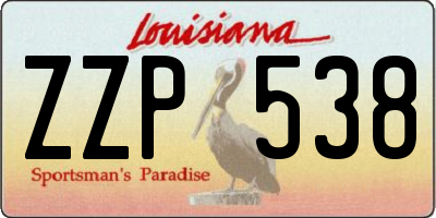 LA license plate ZZP538