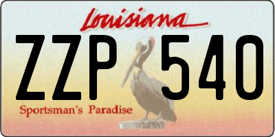 LA license plate ZZP540