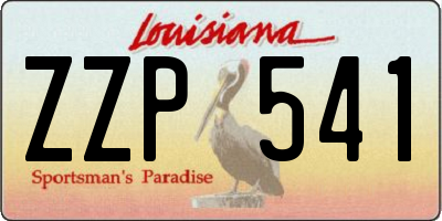 LA license plate ZZP541