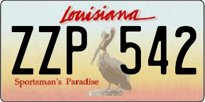 LA license plate ZZP542