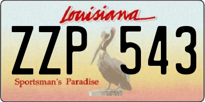 LA license plate ZZP543