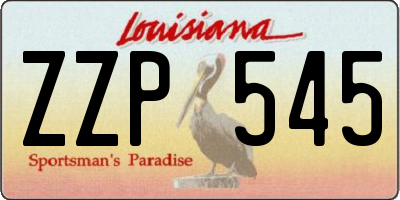 LA license plate ZZP545