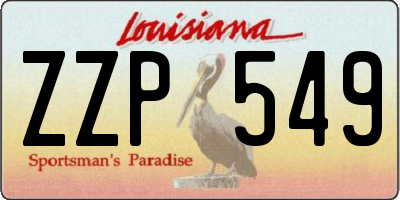 LA license plate ZZP549