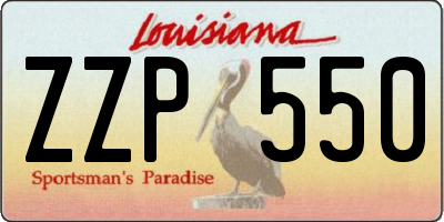 LA license plate ZZP550
