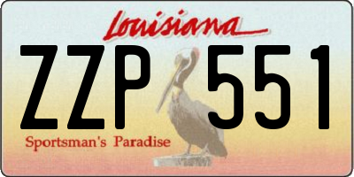 LA license plate ZZP551