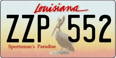 LA license plate ZZP552