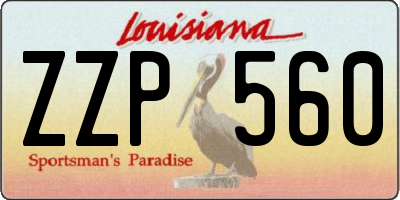 LA license plate ZZP560