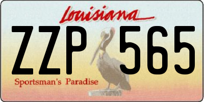 LA license plate ZZP565
