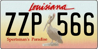 LA license plate ZZP566