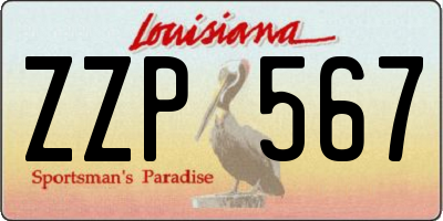 LA license plate ZZP567