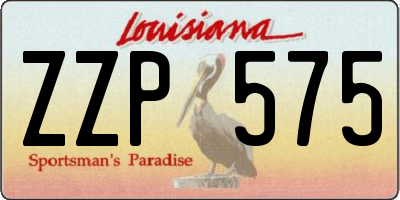 LA license plate ZZP575