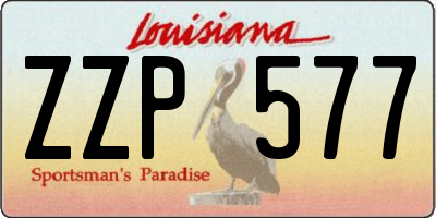 LA license plate ZZP577