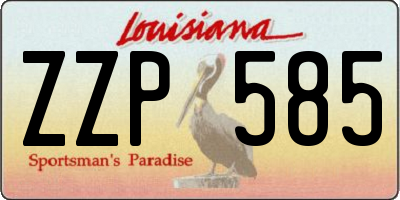 LA license plate ZZP585