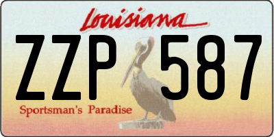 LA license plate ZZP587