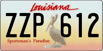 LA license plate ZZP612