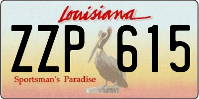 LA license plate ZZP615
