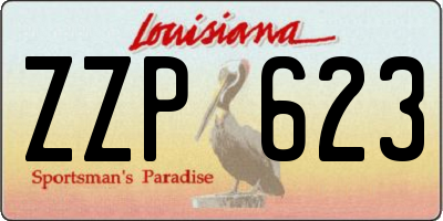 LA license plate ZZP623