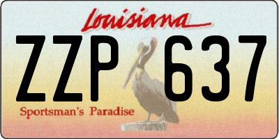 LA license plate ZZP637