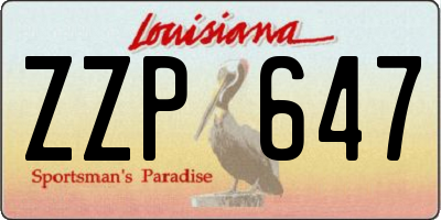 LA license plate ZZP647