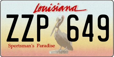 LA license plate ZZP649