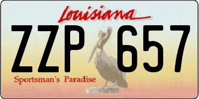 LA license plate ZZP657