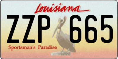 LA license plate ZZP665