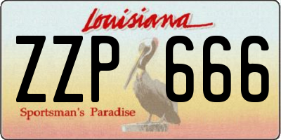 LA license plate ZZP666