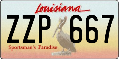 LA license plate ZZP667