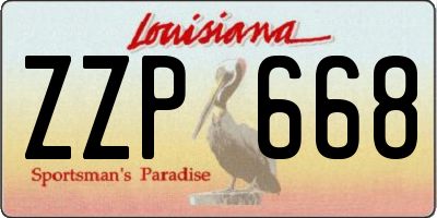 LA license plate ZZP668