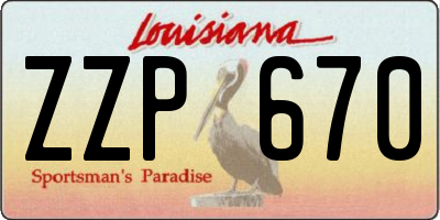 LA license plate ZZP670