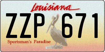 LA license plate ZZP671