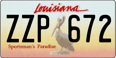 LA license plate ZZP672
