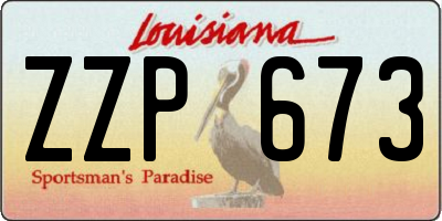 LA license plate ZZP673