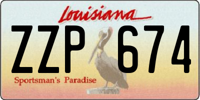 LA license plate ZZP674