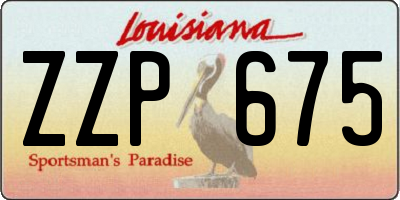 LA license plate ZZP675