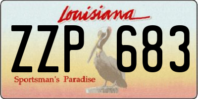 LA license plate ZZP683
