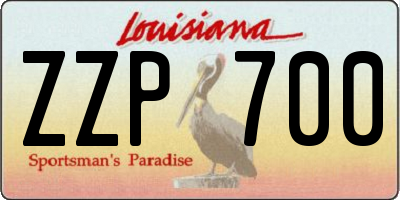 LA license plate ZZP700