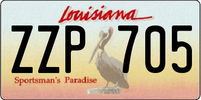 LA license plate ZZP705