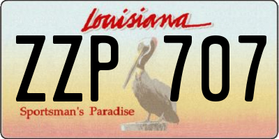 LA license plate ZZP707