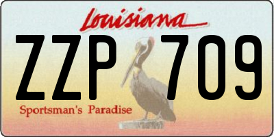 LA license plate ZZP709