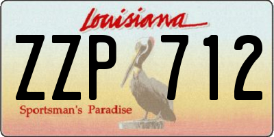 LA license plate ZZP712